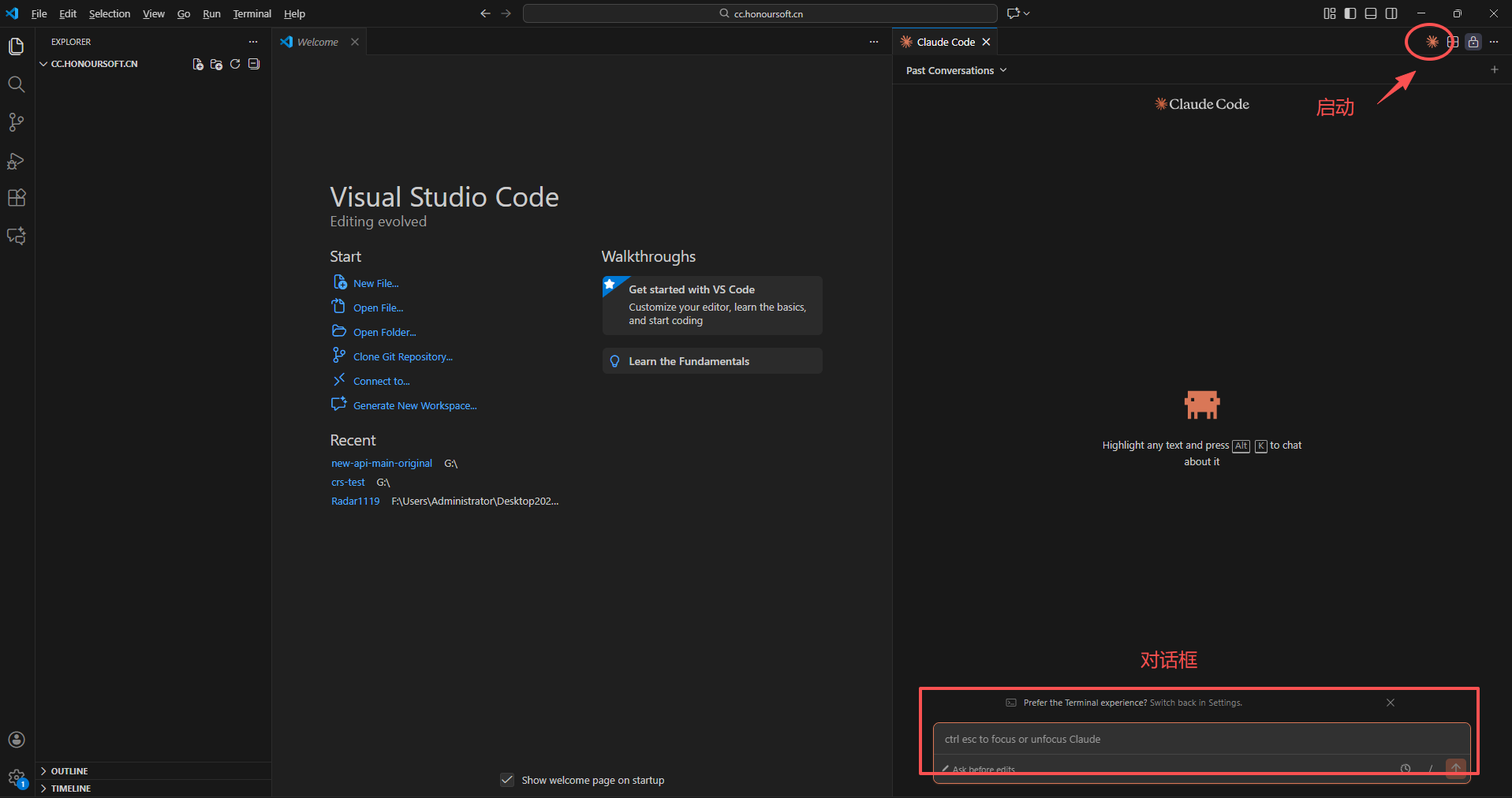 VSCode Claude 界面